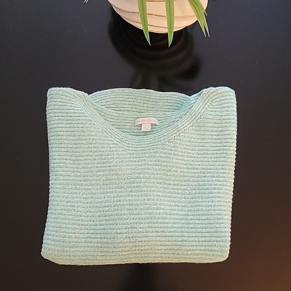 New York & Company Mint Green|White Sweater Women's Size Small